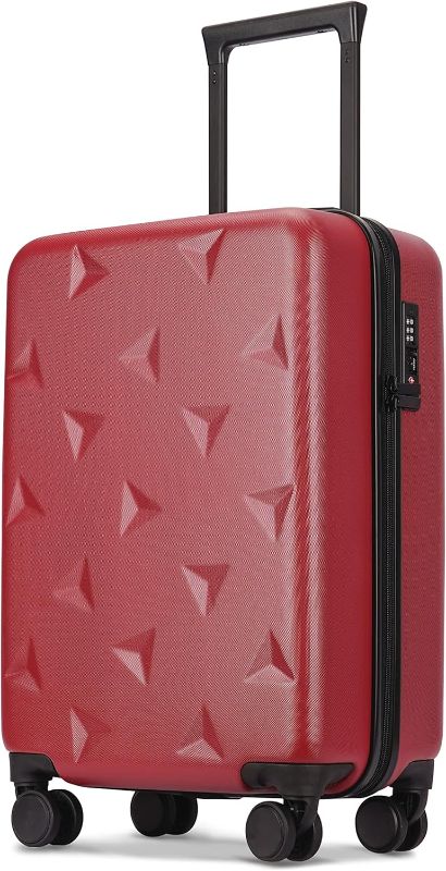 Photo 1 of GinzaTravel PC Hardside Lightweight Suitcase with 4 Universal Wheels TSA Lock Carry-on suitcase 20inch (Red(Triangle), Carry-On 20"(40L))