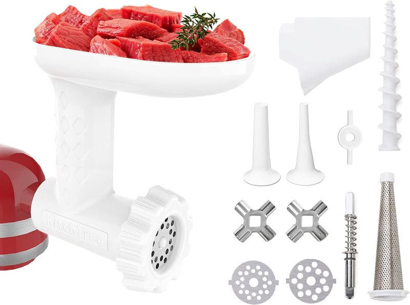 Photo 1 of 
KITCHTREE Fruit & Vegetable Strainer Attachment Set - Includes Food Grinder Attachment and Sausage Stuffer Tubes, Compatible with KitchenAid Stand Mixers