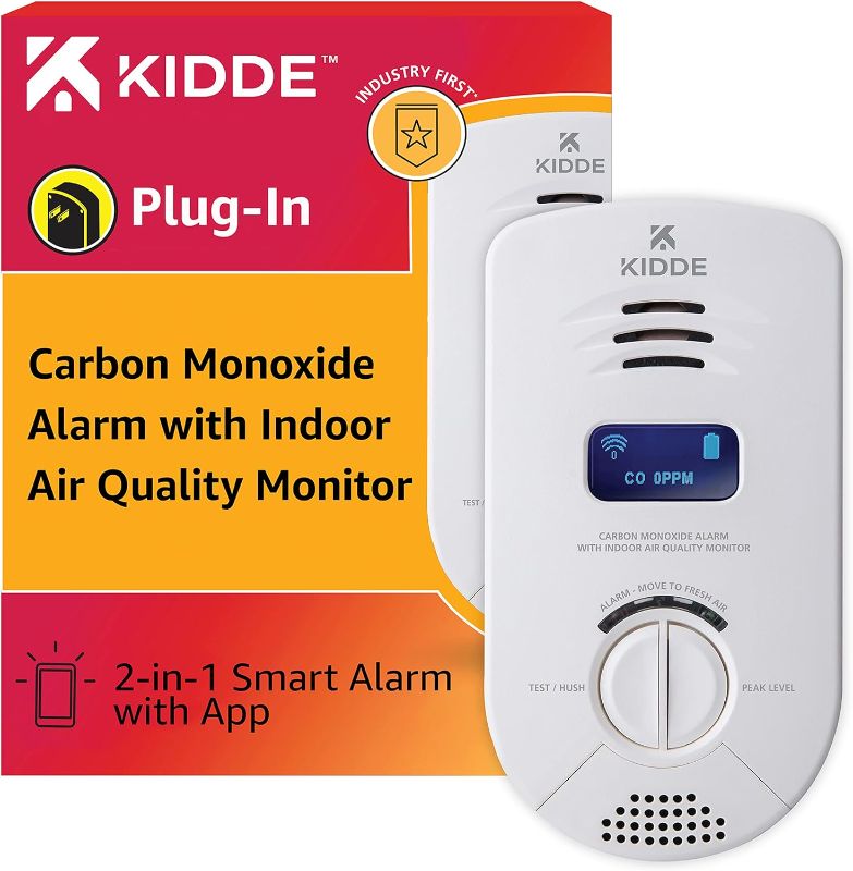 Photo 1 of Kidde Smart Carbon Monoxide Detector & Indoor Air Quality Monitor, Plug In Wall, WiFi, Alexa Compatible Device, Voice & App Alerts