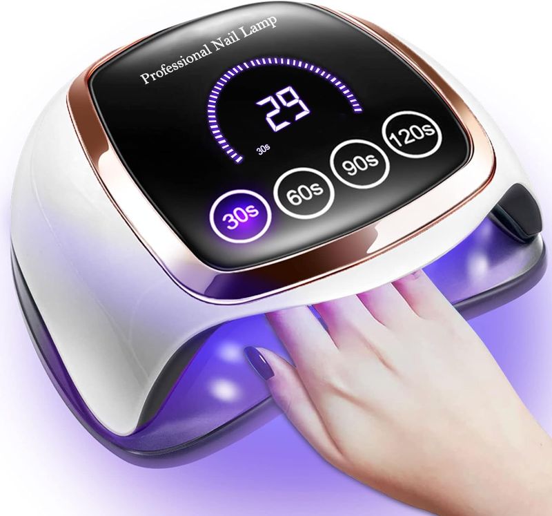 Photo 1 of UV LED Nail Lamp, Gugusure Upgrade 180W Nail Dryer for Gel Polish with LCD Display, Auto Sensor and 4 Timer Settings, Professional Gel Curing Lamp Gel Polish Light with 42 LED Beads for Salon and Home
