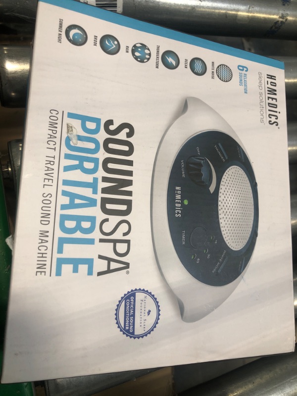 Photo 2 of Homedics SoundSleep White Noise Sound Machine, Blue, Small Travel Sound Machine with 6 Relaxing Nature Sounds, Portable Sound Therapy for Home, Office, Nursery, Auto-Off Timer, By Homedics