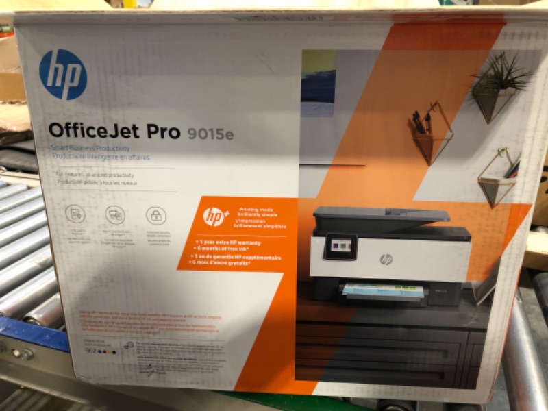 Photo 3 of HP OfficeJet Pro 9015e Wireless Color All-in-One Printer with bonus 6 months Instant ink with HP+ (1G5L3A),Gray