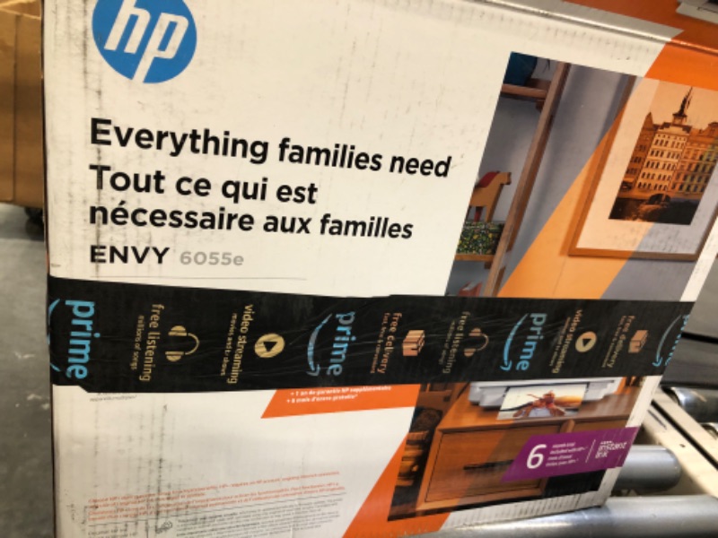 Photo 4 of HP ENVY 6055e Wireless Color Inkjet Printer, Print, scan, copy, Easy setup, Mobile printing, Best for home, Instant Ink with HP+,white New