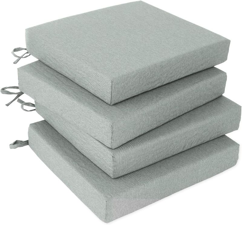 Photo 1 of EAIMi Outdoor Chair Cushions for Patio Furniture - Square Corner Patio Cushions for Outdoor Furniture 4 Packs - Waterproof Indoor Chair Cushions for Dinning Chairs, 18.5" X 16" X 3", Light Grey