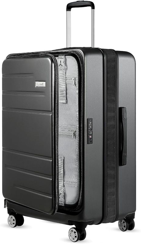 Photo 1 of LUGGEX 28 Inch Luggage with Spinner Wheels, Expandable Large PC Hard Shell Suitcase with Front Opening, Lightweight (Black, 28 Inch)