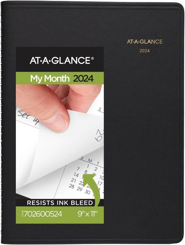 Photo 1 of AT-A-GLANCE 2024 Monthly Planner, 9" x 11", Large, 15 Months, Black