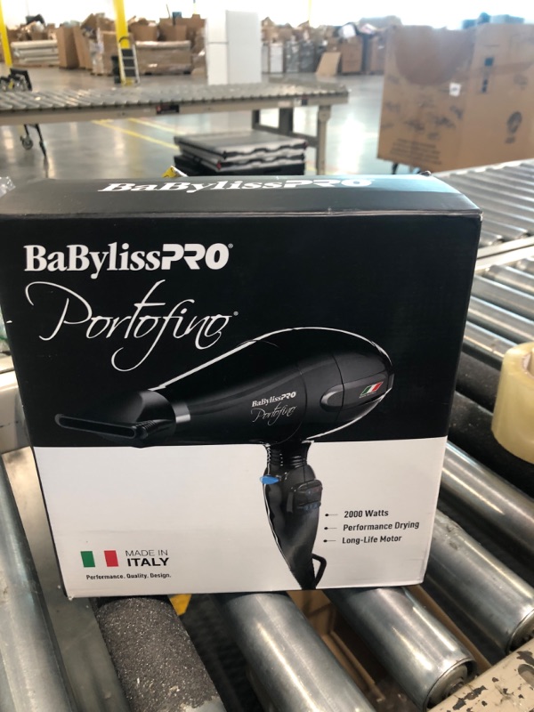 Photo 2 of BaBylissPRO Nano Titanium Italian Performance Hair Dryer - Professional Quality 2000 Watt Blow Dryer Portofino Hair Dryer Black