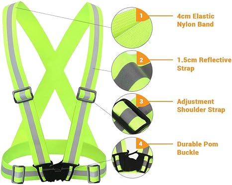 Photo 1 of  Reflective Vest Running Gear , High Visibility Adjustable Safety Ves for Night Cycling,Hiking, Jogging,Dog Walking Green