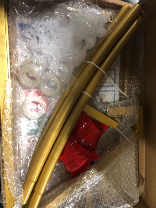 Photo 1 of Wokceer 7.2FT Gold Round Backdrop Stand Metal Circle Wedding Balloon Arch Frame Backdrop Floral Background Decoration for Bridal Shower Anniversary Ceremony Birthday Party Candy Tables Celebration DIAMETER 7.2 FT Gold-b