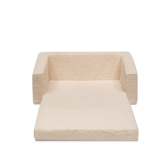 Photo 1 of Children Cozee Flip-Out Sherpa 2-in-1 Convertible Sofa to Lounger for Kids, Cream