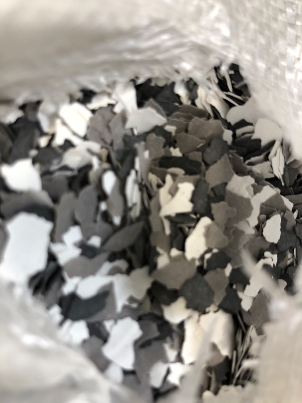 Photo 3 of 9 Kg/ 20 lb Decorative Color Chips Garage Floor Epoxy Kit Blend Paint Flakes Concrete Floor Coatings for Garage Floor Paint Interior Exterior Walls Floors, Black White Gray