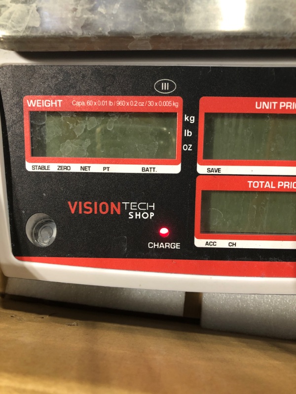 Photo 3 of VisionTechShop TVP-60B Price Computing Scale, Lb/Oz/Kg Switchable, 60lb Capacity, 0.01lb Readability, NTEP Legal for Trade COC #19-038