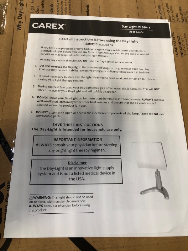 Photo 4 of Carex Day-Light Classic Plus Bright Light Therapy Lamp - 10,000 LUX At 12 Inches - LED Sun Lamp Mood Light and Sunlight Lamp