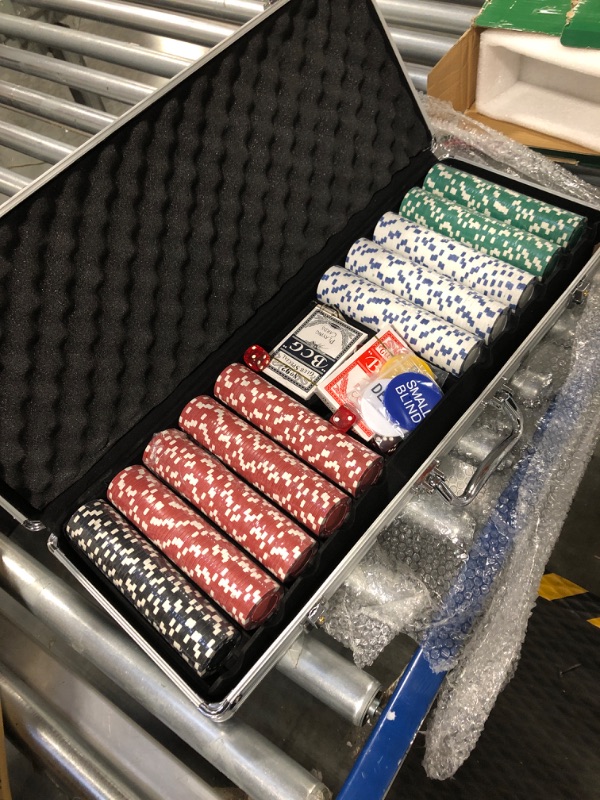 Photo 3 of Brybelly 1,000 Ct Monte Carlo Poker Set - 14g Clay Composite Chips with Aluminum Case, Playing Cards, & Dealer Button