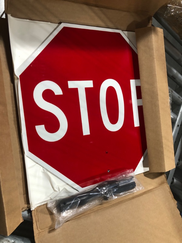 Photo 3 of 18 inch Hand Held Stop/Stop Sign. Double Sided Non-Reflective Paddle with 12 inch Handle