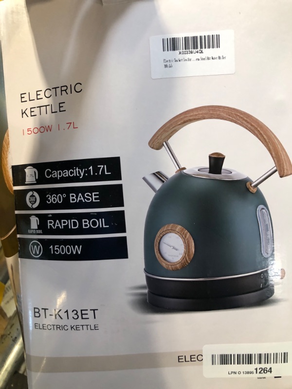 Photo 2 of Talafa Electric Tea Kettle with Temperature, 1.7L/1500W Electric Water Kettle with Food Grade Stainless Steel, Hot Water Boiler Teapot for Boiling Water Auto Shut-off and Boil-Dry Protection, Green