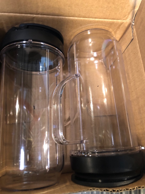 Photo 1 of 22 oz Tall Cup with Flip Top To-Go Lid and Cross Blade Replacement Compatible with Magic Bullet 250W MB1001 Blenders White & Black