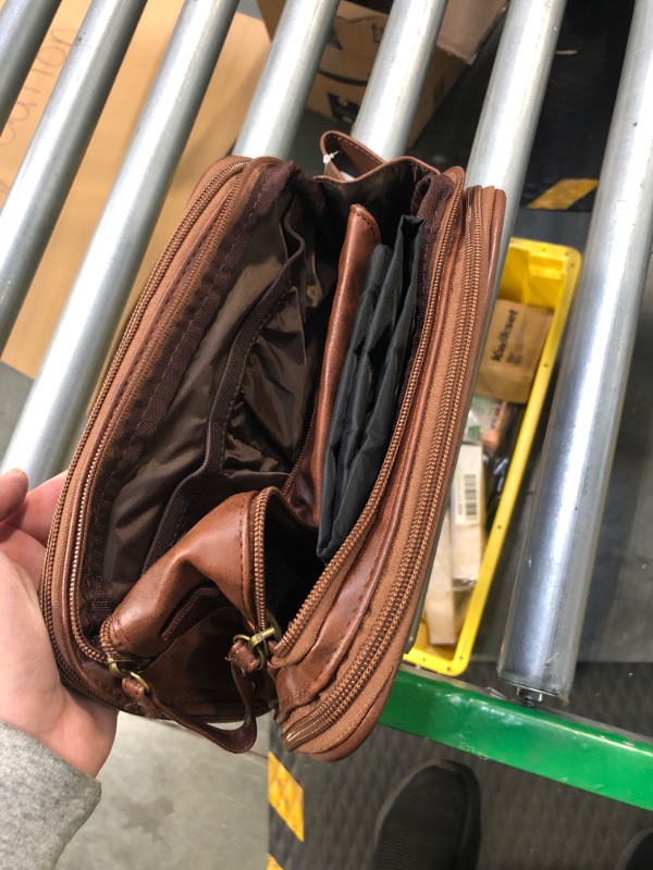 Photo 1 of Elviros Toiletry Bag for Men, Large Travel Shaving Dopp Kit Water-resistant Bathroom Toiletries Organizer PU Leather Cosmetic Bags Dark Brown Small (Pack of 1)X002R3ULKN

