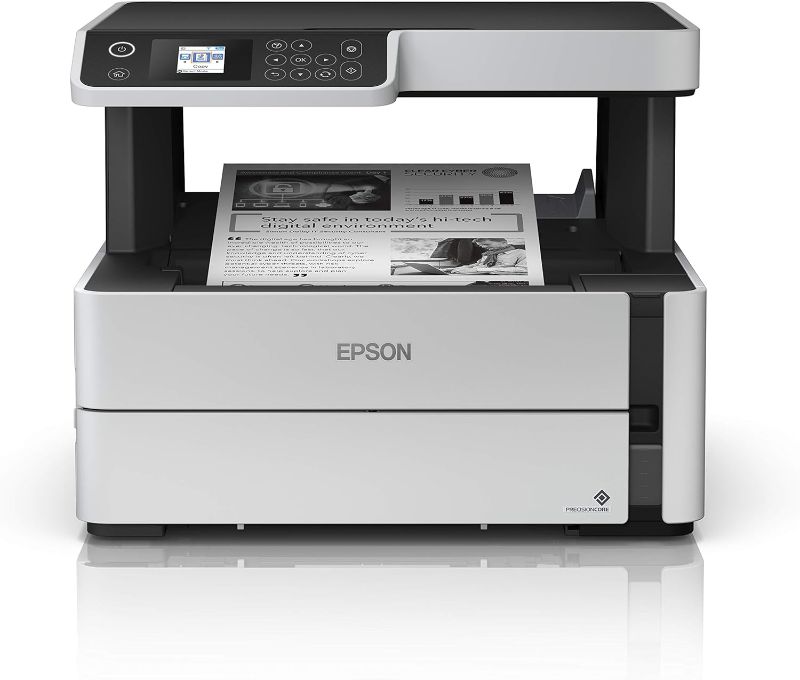Photo 1 of Epson EcoTank ET-M2170 Wireless Monochrome All-in-One Supertank Printer with Ethernet PLUS 2 Years of Unlimited Ink*,White

