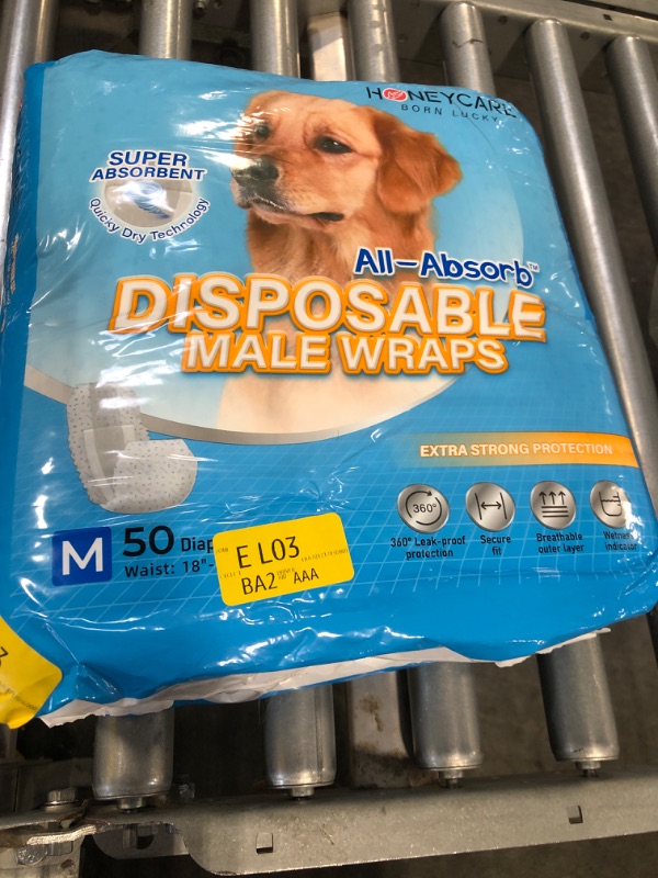 Photo 2 of All-Absorb A25 Male Dog Wrap 50 Count Medium