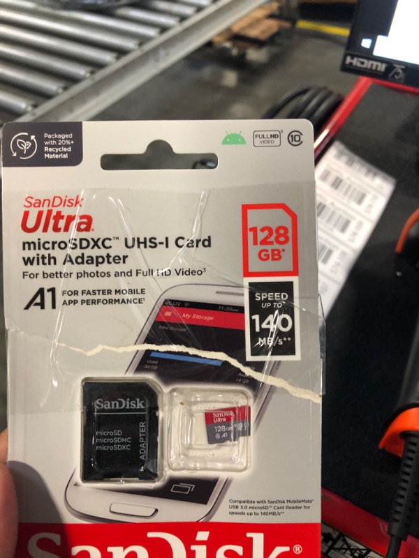 Photo 2 of SanDisk 128GB Ultra microSDXC UHS-I Memory Card with Adapter - Up to 140MB/s, C10, U1, Full HD, A1, MicroSD Card - SDSQUAB-128G-GN6MA New Generation 128GB