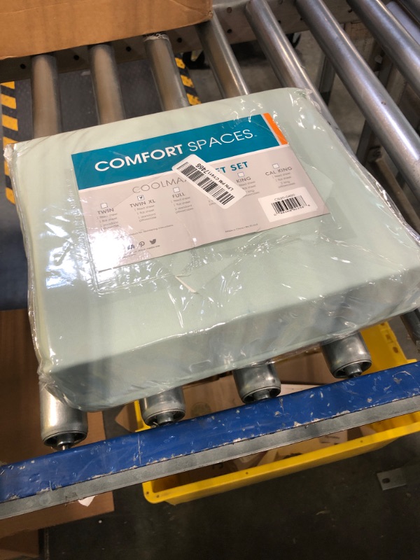 Photo 1 of Comfort Spaces Coolmax Moisture Wicking Sheet Set Soft, Fade Resistant, All Elastic Deep Pocket Fits Up to 16" Mattress - Warm Weather Cooling Sheets for Night Sweats, Twin XL, Aqua, 3 Piece Aqua Twin XL Sheets set