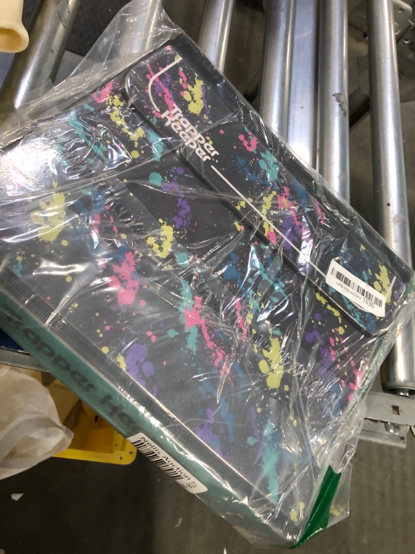 Photo 2 of Trapper Keeper Binder, Retro Design, 1 Inch Binder Includes 2 Folders and Extra Pocket, Metal Rings and Spring Clip, Secure Storage, Paint Splatter, Mead School Supplies (260038FO-ECM)