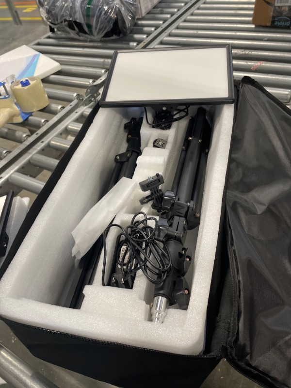 Photo 1 of RALENO 2 Packs LED Video Light and 75inches Stand Lighting Kit Include: 3200K-5600K CRI95+ Built-in Battery with 1 Handbag 2 Light Stands for Gaming,Streaming,Youtube,Web Conference,Studio Photography 192LEDS