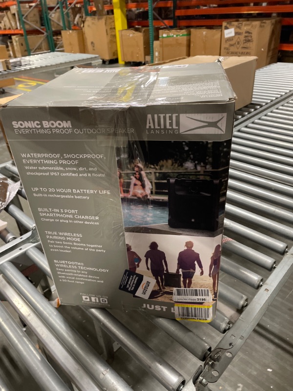 Photo 3 of Altec Lansing Sonic Boom - Waterproof Bluetooth Speaker with Phone Charger, IP67 Outdoor Speaker, 3 USB Charging Ports, 50 Foot Range & 20 Hours Battery Life