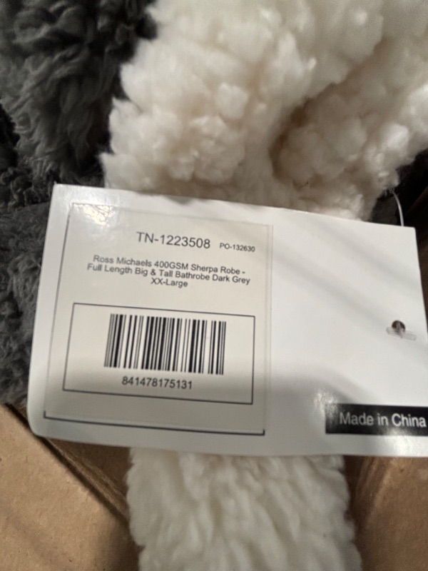 Photo 1 of Ross Michaels Mens Robe Plush Big and Tall, Long Fleece Sherpa Spa Bath Robe with Pockets, Bathrobe Gift for Men and Teens XX-Large Titanium Gray