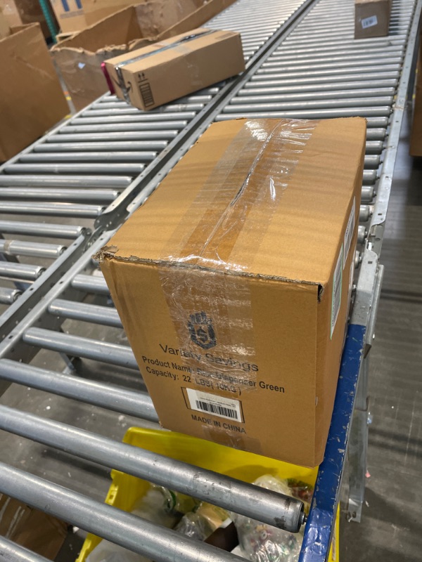 Photo 1 of Variety Savings Coutnertop Rice Dispenser – Air Tight Rice Dispenser – Included Measuring Rice Cup & Cleaning Brush – Multipurpose Kitchen Rice Dispenser for Grains Cereal Snacks Nuts & More – 20 lbs - Green White-Green