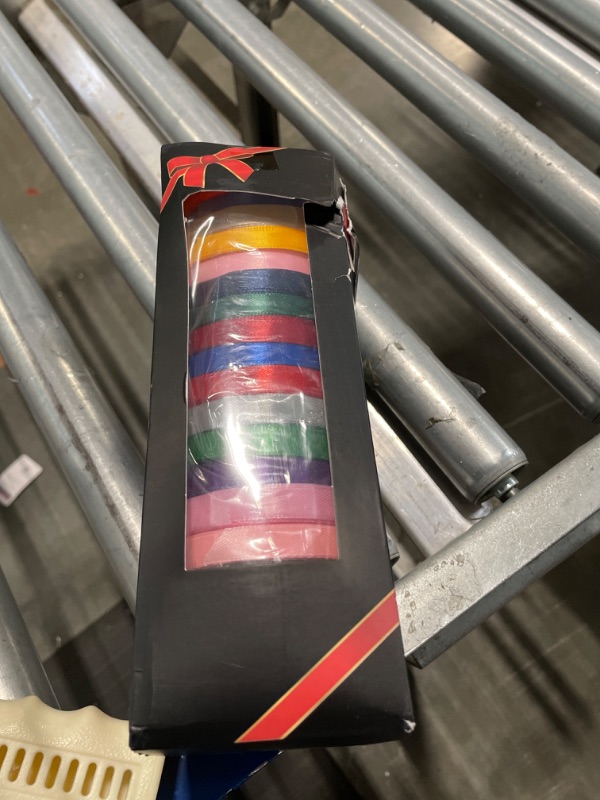 Photo 2 of 20 Colors 300 Yard Satin Ribbon -18 Silk Ribbon Rolls and 2 Glitter Metallic Ribbon Rolls