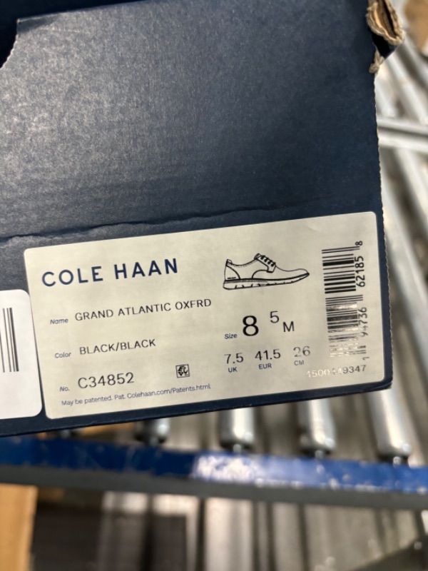 Photo 1 of Cole Haan Men's Grand Atlantic Oxford 8.5 Black/Black