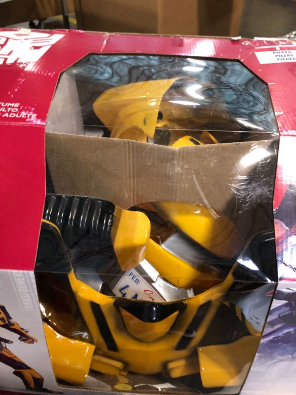 Photo 3 of Disguise Men's Hasbro Age Of Extinction Bumblebee Theatrical with Plus 3D Costume X-Large/42-46 Black/Yellow