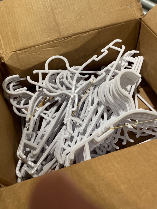 Photo 2 of Baby Hangers for Closet - Baby Clothes Hangers 60 Pack Plastic Kids Hangers Clothing Infant Toddler Childrens Hangers White White 60PCS