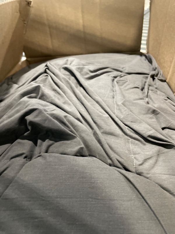 Photo 2 of Alanzimo Goose Feathers Down Comforter King Size All Season - Luxury 100% Natural Cotton 1200 Thread Count 750 Fill Power Grey Duvet Inserts with Corner Tabs King Size-106x90inches Solid Grey