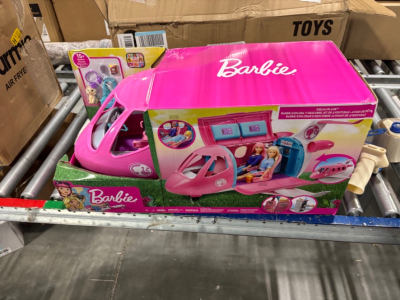 Photo 1 of Barbie Dreamplane Airplane Toys Playset with 15+ Accessories Including Puppy, Snack Cart, Reclining Seats and More Standard