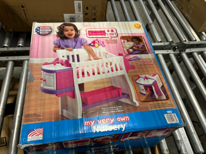 Photo 2 of American Plastic Toys Kids’ My Very Own Nursery Baby Doll Playset, Doll Furniture, Crib, Feeding Station, Learn to Nurture and Care, Durable and BPA-Free Plastic, for Children Ages 2+