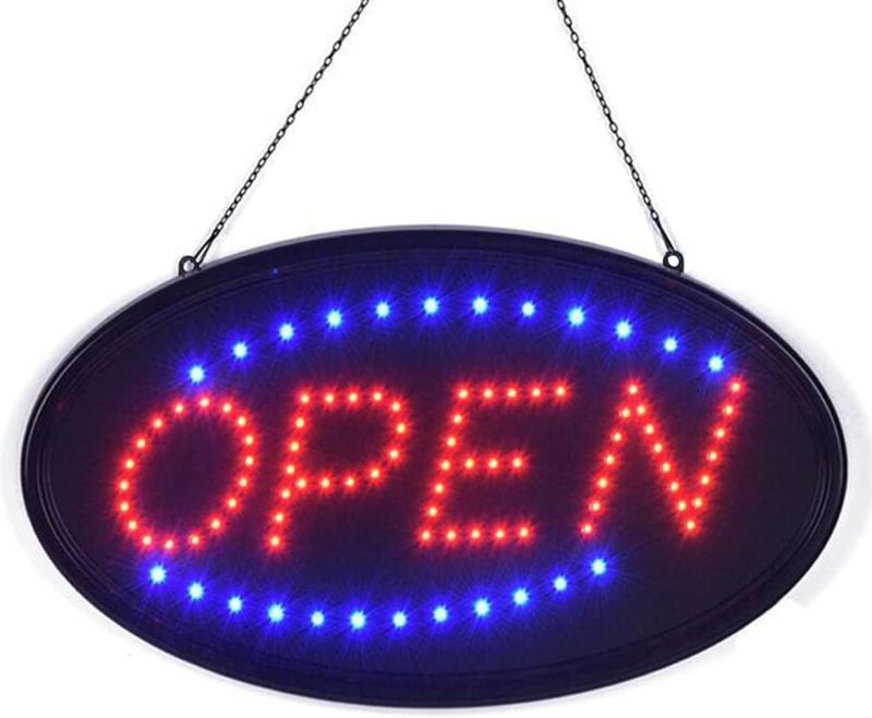 Photo 1 of LED Open Sign, FITNATE Large 23x14 inch Business Open Sign with Remote Electric Display Sign,2 Modes Flashing & Steady Lights for Business, Shop, Bar, Hotel Red