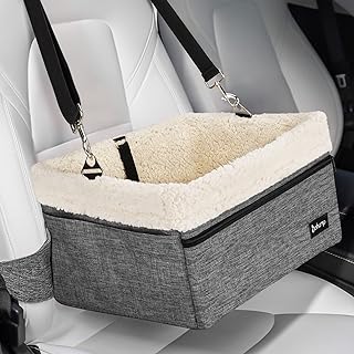 Photo 1 of Dohump Dog Car Booster Seat, Pet Carseat for Front Back Seat with Upgraded Reinforced Frame and Seat Belt, Puppy Car Seat for Medium/Small Size Dogs or Cats up to 20 lbs, Grey