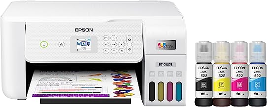 Photo 1 of Epson EcoTank ET-2803 Wireless Color All-in-One Cartridge-Free Supertank Printer with Scan, Copy and AirPrint Support