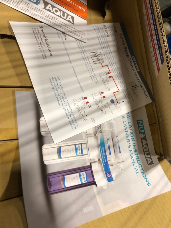 Photo 5 of NU Aqua 7-Stage UV & Alkaline Under Sink Reverse Osmosis Water Filter System - 100 GPD RO Filtration & Remineralization - Faucet & Tank - PPM Meter - 100GPD Undersink - Home Kitchen Drinking Purifier Stage 7 UV + Alkaline