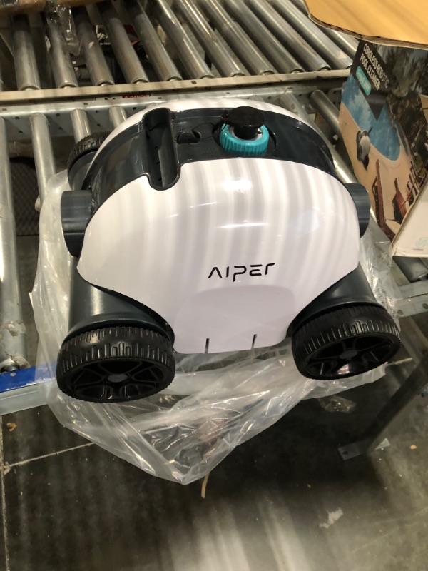 Photo 4 of AIPER Cordless Robotic Pool Cleaner, Cordless Pool Vacuum Robot with Dual-Drive Motors, Self-Parking Technology, 90 Mins Cleaning for Above/In-ground Pools with Flat Floor up to 861 sq.ft