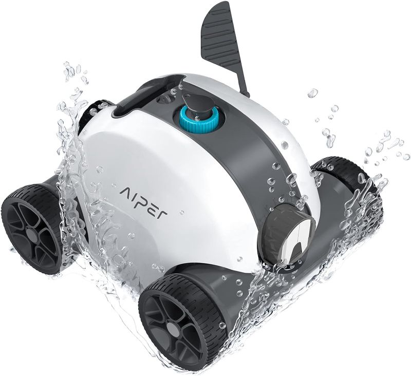 Photo 1 of AIPER Cordless Robotic Pool Cleaner, Cordless Pool Vacuum Robot with Dual-Drive Motors, Self-Parking Technology, 90 Mins Cleaning for Above/In-ground Pools with Flat Floor up to 861 sq.ft