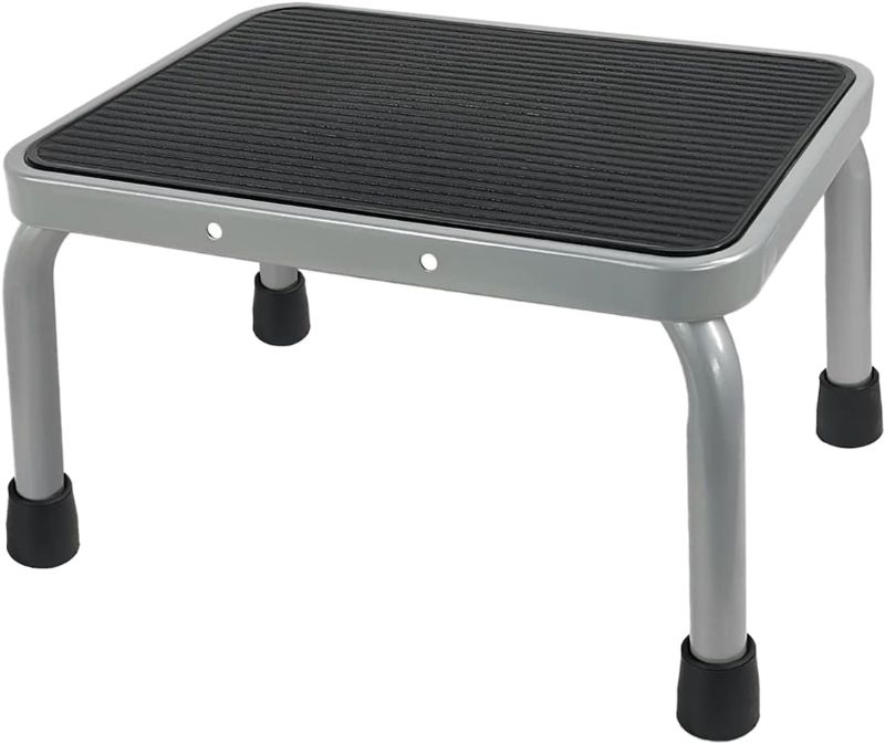 Photo 1 of 9" Step Stool, Non-Slip Foot Stool,Safe Load,Sturdy Steel,1-Step Stool for Kids Adults Seniors Gray