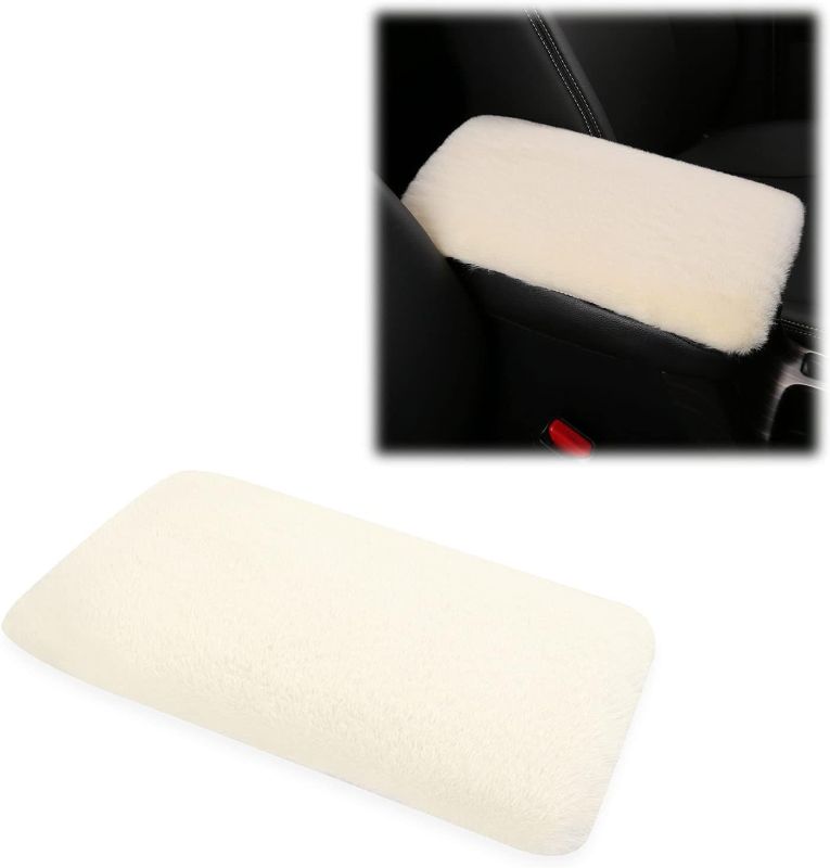 Photo 1 of Ajxn Pack-1 Car Center Console Pad, Plush Car Armrest Box Mat, Auto Armrest Cover Car Interior AccessoriesSuitable for Most Vehicles, SUVs, Trucks (Beige)