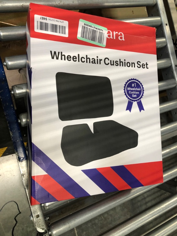 Photo 2 of *SEE NOTES**Elmara Wheelchair Cushions Lumbar Pillow & 4" Thick Seat Cushion - Wheelchair Cushions for Adults - Wheelchair Seat Cushions for Back Pain - Wheelchair Accessories - Memory Foam Seat Cushion for Chair Black