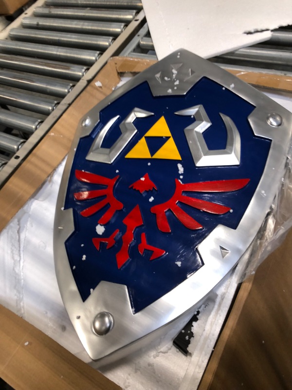 Photo 3 of ZKBWFLA Carbon Steel The Legend of Zelda Link Master Swords Real Metal Excalibur for Collection and Cosplay Multiple Color Style Options F-Hylian Shield