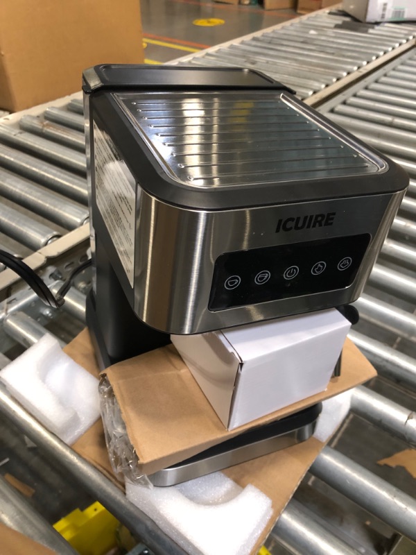 Photo 1 of *******FOR PARTS ONLY***** ICUIRE Espresso Machine 20 Bar Pump, Coffee and Cappuccino Latte Machine with Milk Frother, 1050W Semi-Automatic Expresso Maker with 1.5L Removable Water Tank, for Home Barista, Office Black