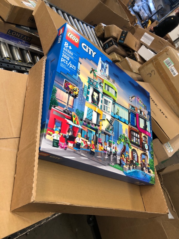 Photo 2 of LEGO City Downtown 60380 Building Toy Set, Multi-Feature Playset with Connecting Room Modules, Includes 14 Inspiring Minifigure Characters and a Dog Figure, Sensory Toy for Kids Ages 8+